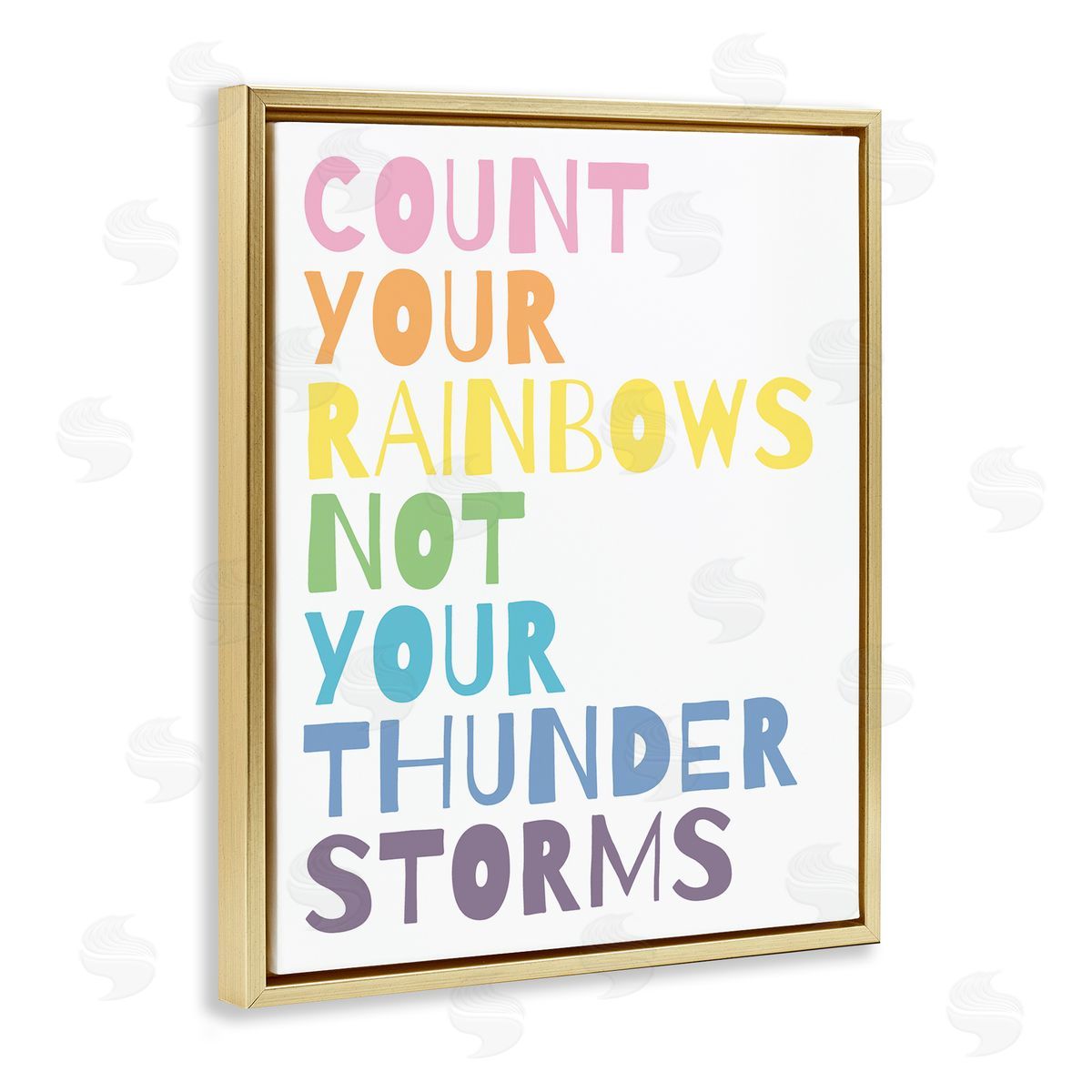 Wild Apple Portfolio Count Rainbows Not Thunder Storms Phrase Rainbow Text Gold Floater Frame Canvas Art