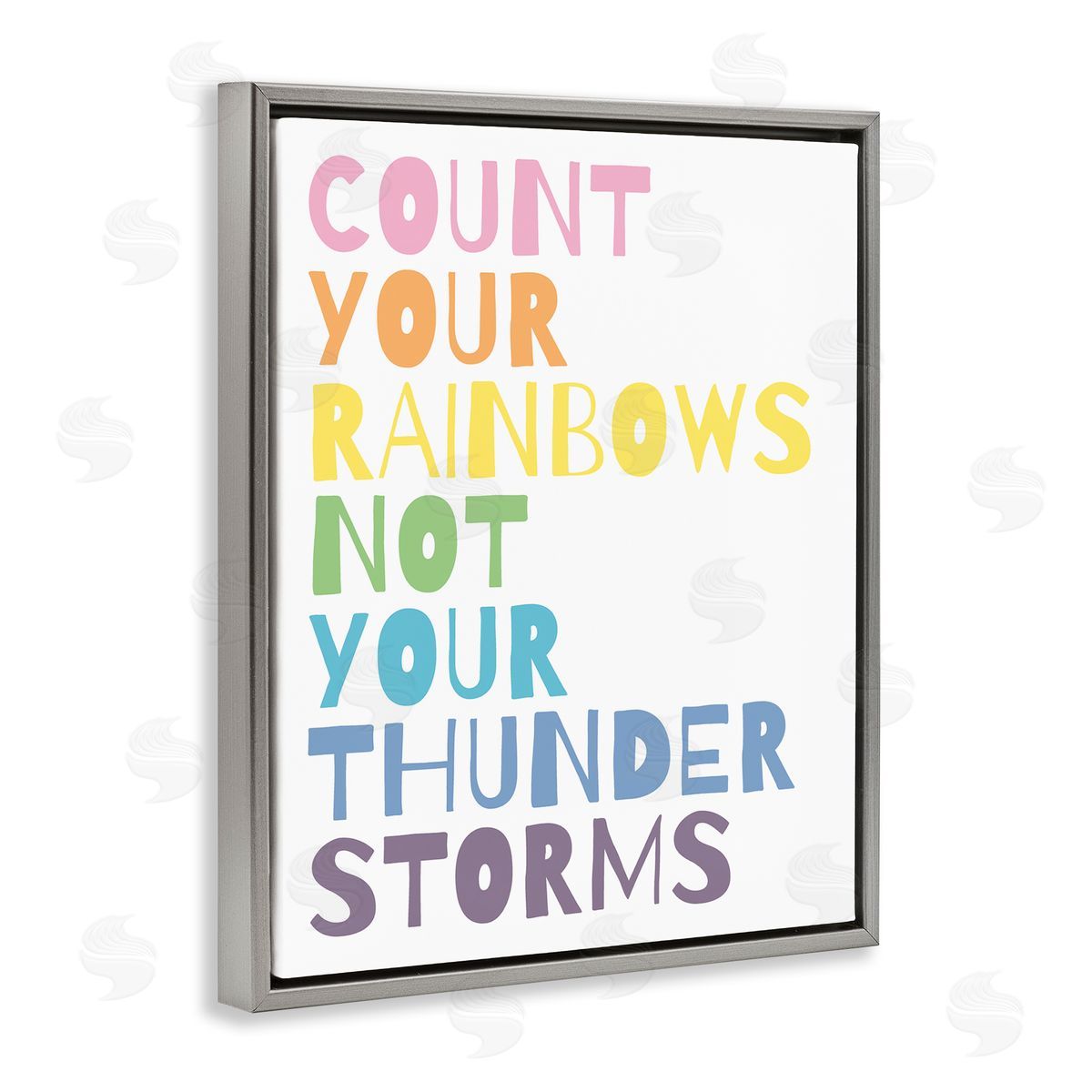 Wild Apple Portfolio Count Rainbows Not Thunder Storms Phrase Rainbow Text Gray Floater Frame Canvas Art