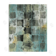 Joyce Combs | Checker Block Pattern Abstraction over Blue Green