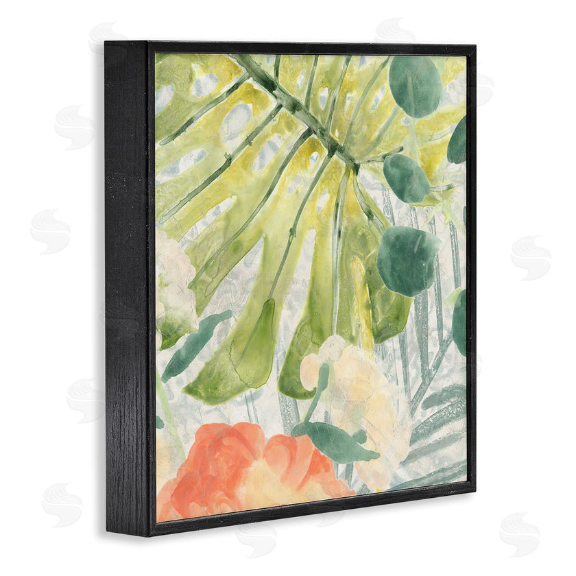 June Erica Vess | Green Palm Leaves Layered Abstraction Tropical Floral