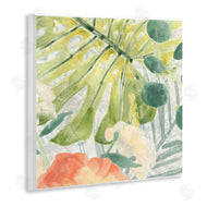 June Erica Vess | Green Palm Leaves Layered Abstraction Tropical Floral