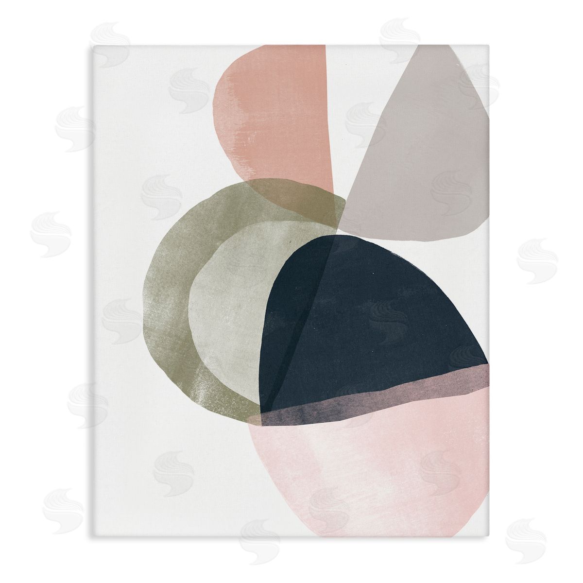 June Erica Vess Encapsulated Abstraction Organic Blue Green Pink  Canvas Wall Art