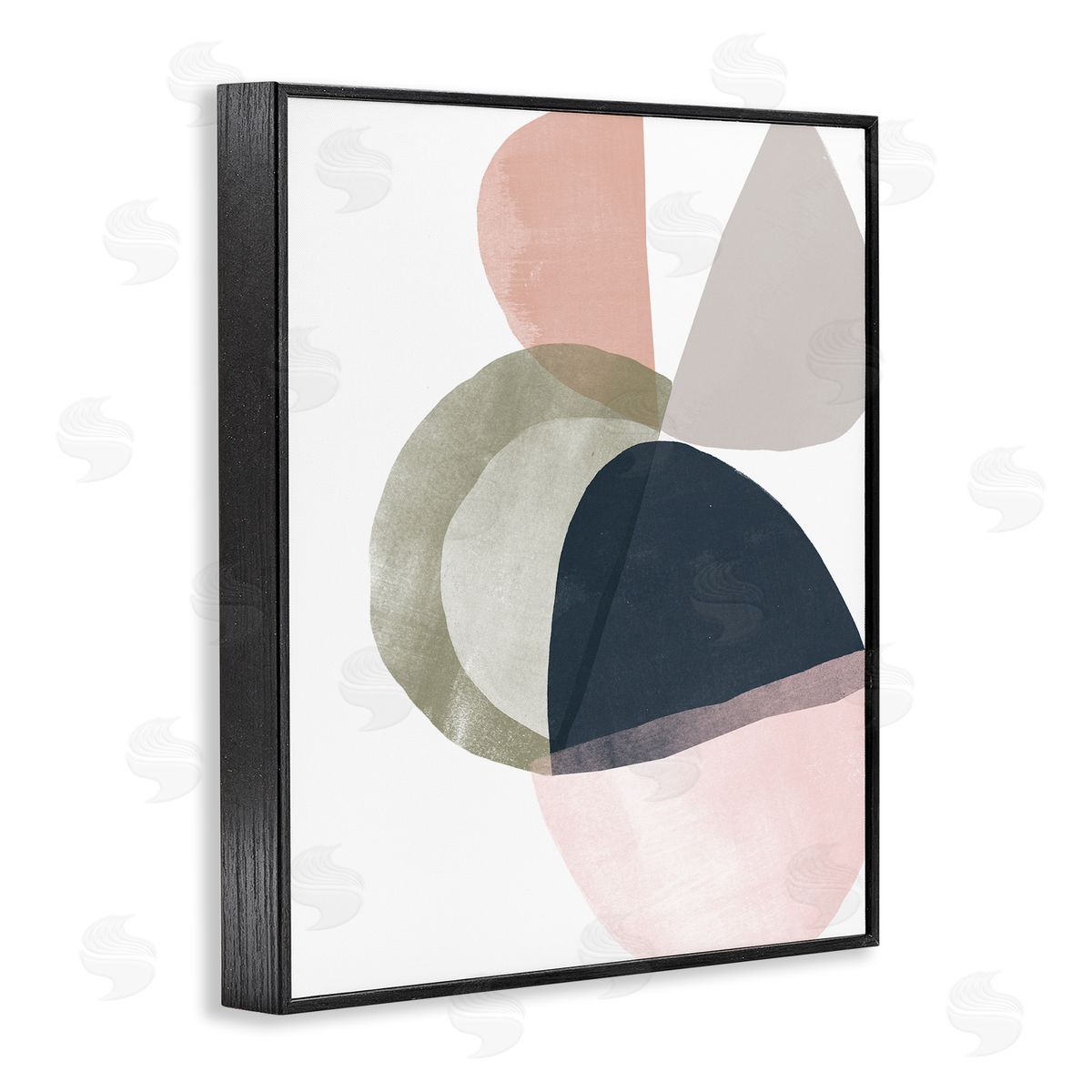 June Erica Vess Encapsulated Abstraction Organic Blue Green Pink  Black Framed Giclee Wall Art