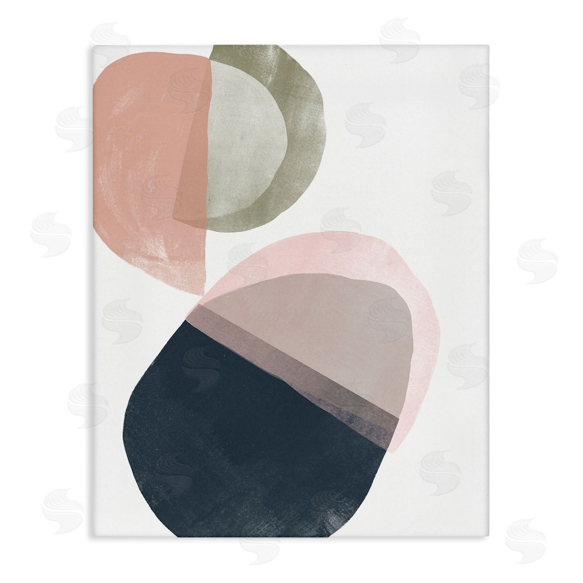 June Erica Vess Asymmetrical Capsule Abstraction Blue Green Pink Canvas Wall Art
