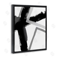 June Erica Vess | Bold Angle Abstract Design Black Grey Lines