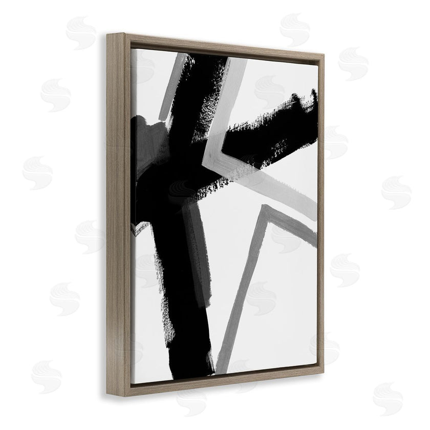 June Erica Vess | Bold Angle Abstract Design Black Grey Lines