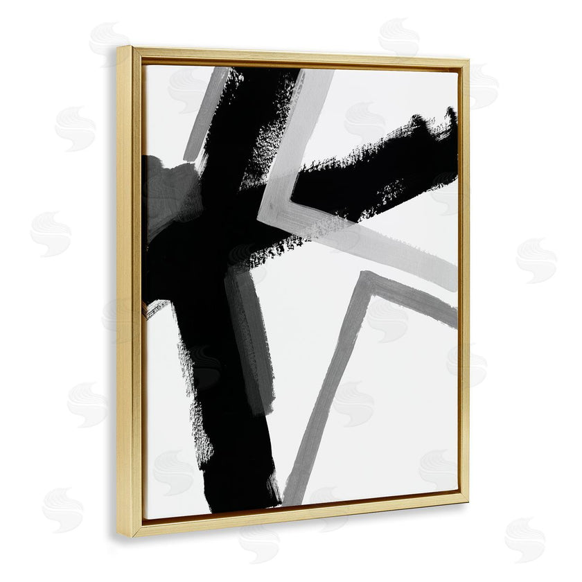 June Erica Vess | Bold Angle Abstract Design Black Grey Lines