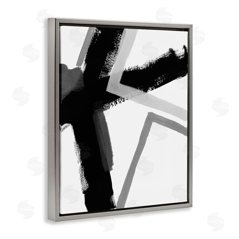 June Erica Vess | Bold Angle Abstract Design Black Grey Lines