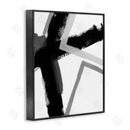 June Erica Vess | Bold Angle Abstract Design Black Grey Lines