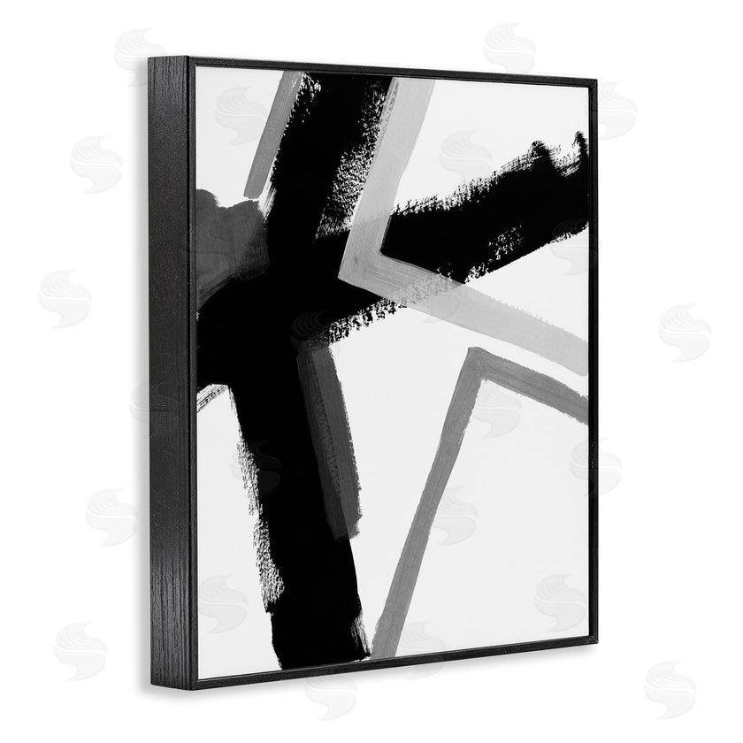 June Erica Vess | Bold Angle Abstract Design Black Grey Lines