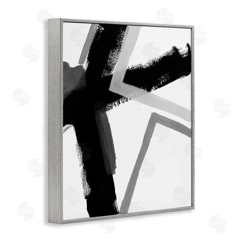 June Erica Vess | Bold Angle Abstract Design Black Grey Lines