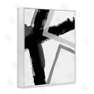 June Erica Vess | Bold Angle Abstract Design Black Grey Lines