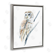 Annie Warren | Soft Arctic Owl Perched on Minimal Branch