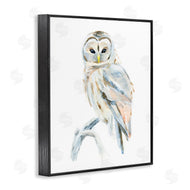 Annie Warren | Winter Artic Owl Portrait Perched on Tree Branch