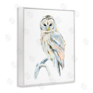 Annie Warren | Winter Artic Owl Portrait Perched on Tree Branch