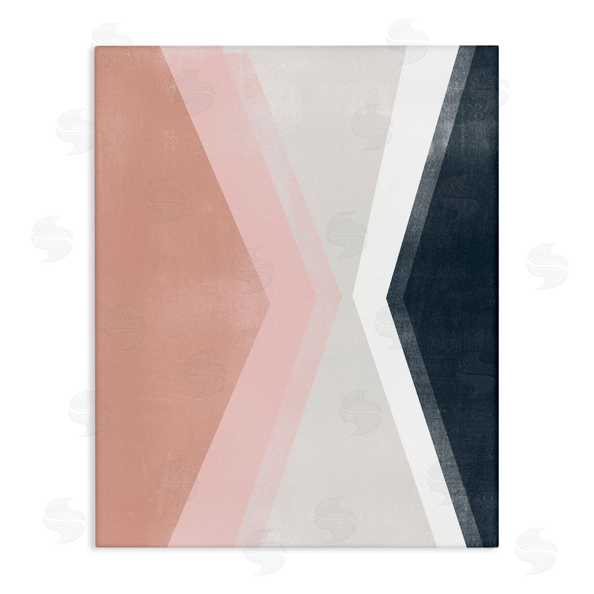 June Erica Vess Asymmetrical Angles Mirrored Pink Blue Shape Abstraction Canvas Wall Art