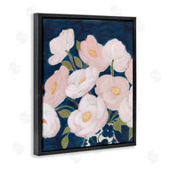 Grace Popp | Spring Florals Pink Petals Over Deep Blue