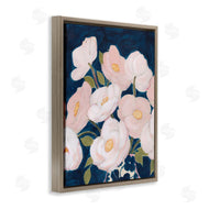 Grace Popp | Spring Florals Pink Petals Over Deep Blue