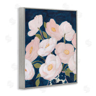 Grace Popp | Spring Florals Pink Petals Over Deep Blue