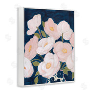 Grace Popp | Spring Florals Pink Petals Over Deep Blue