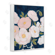 Grace Popp | Luminous Pink Floral Bouquet Over Deep Blue