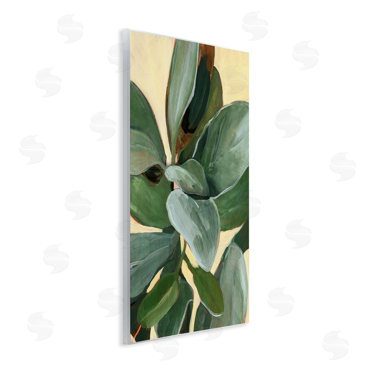 Annie Warren Potted Plant Study Full Green Leaves Wall Plaque Art