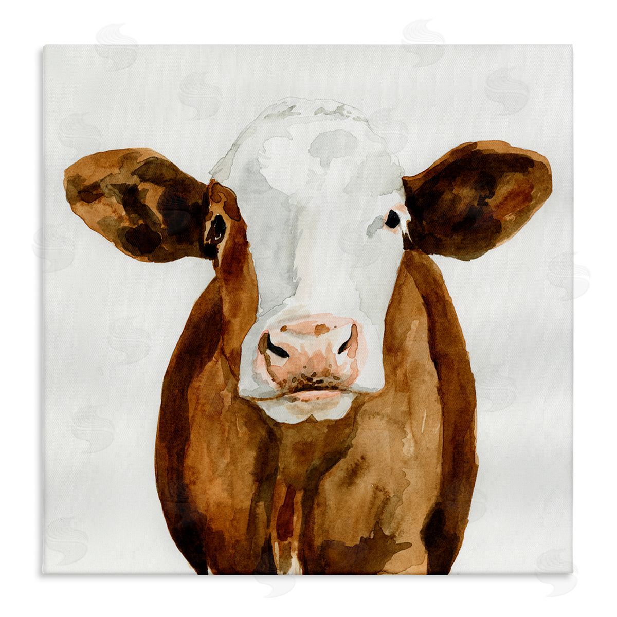 Country Cow Minimal Portrait Canvas Wall Art, Home Decor by Victoria Barnes