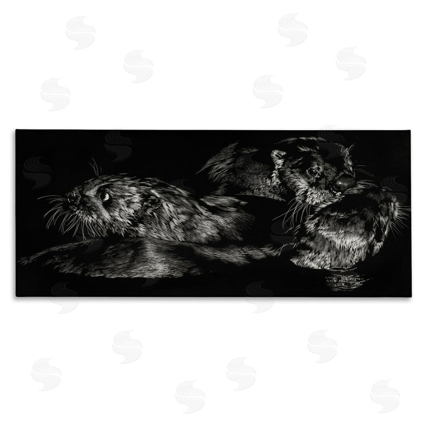 Julie T. Chapman | Otter Pair Minimal Photograph Black and White