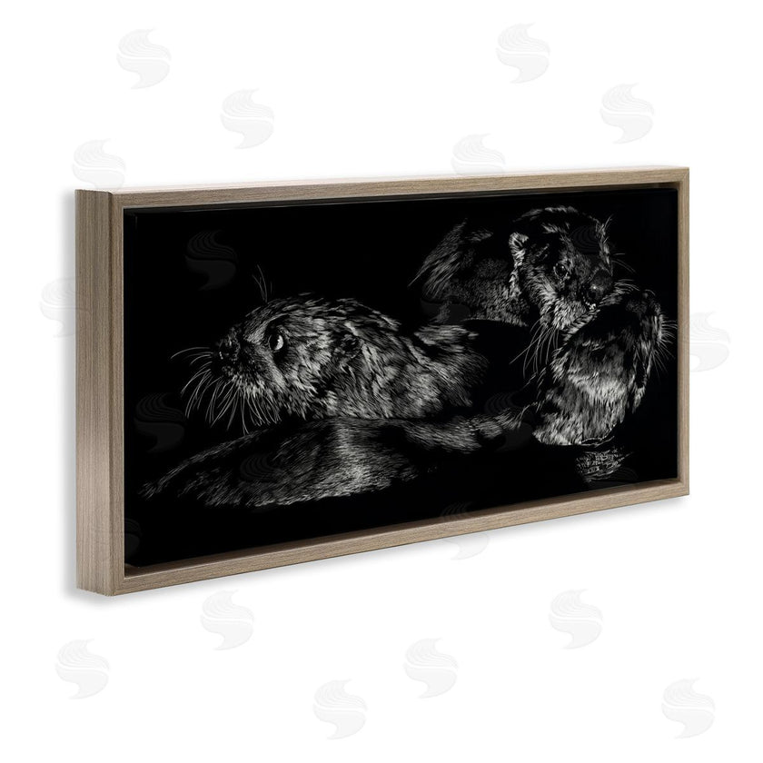 Julie T. Chapman | Otter Pair Minimal Photograph Black and White
