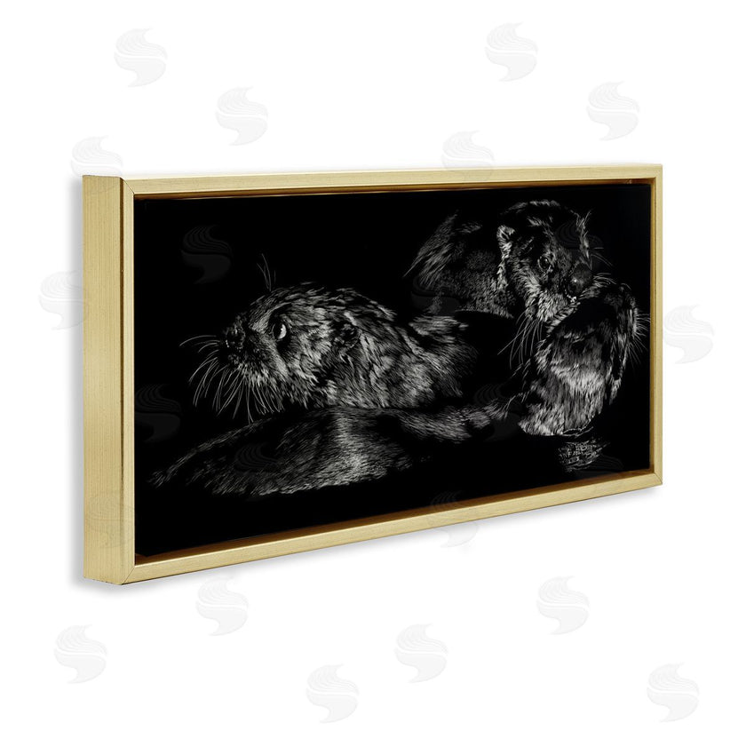 Julie T. Chapman | Otter Pair Minimal Photograph Black and White