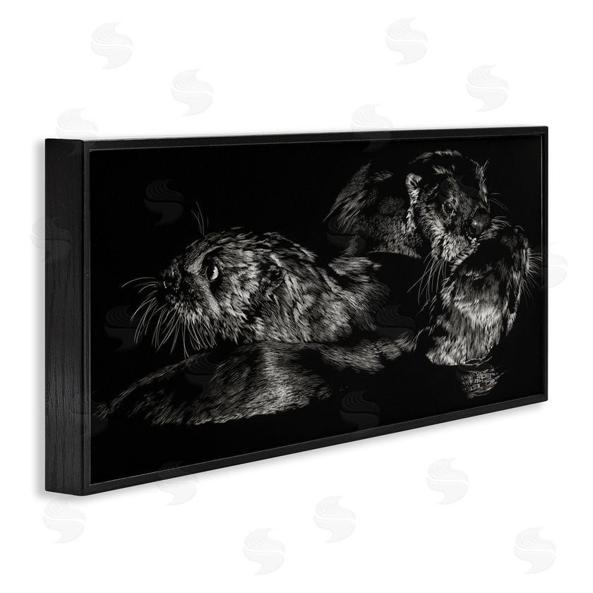 Julie T. Chapman | Otter Pair Minimal Photograph Black and White