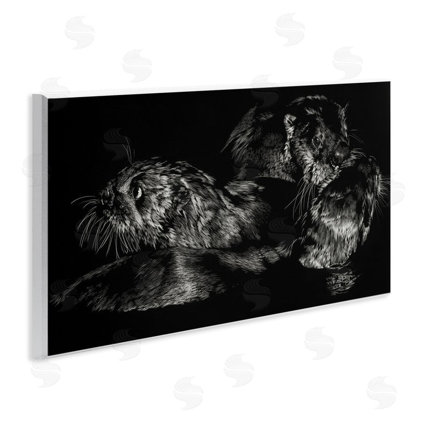 Julie T. Chapman | Otter Pair Minimal Photograph Black and White