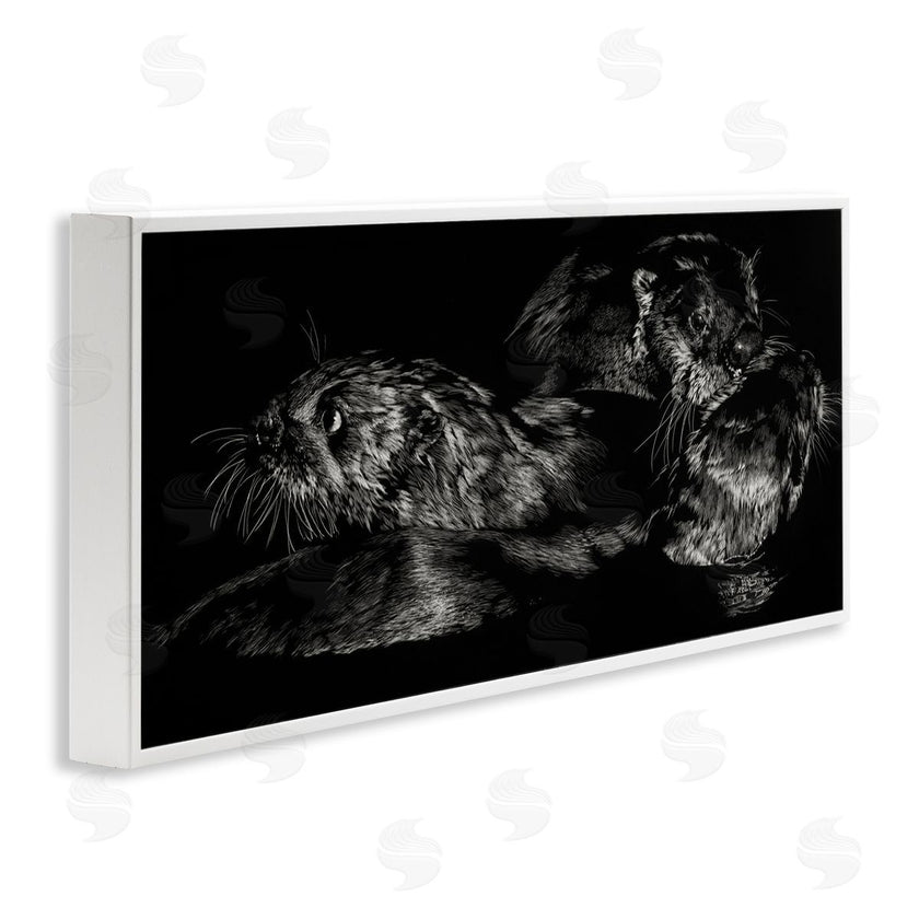 Julie T. Chapman | Otter Pair Minimal Photograph Black and White