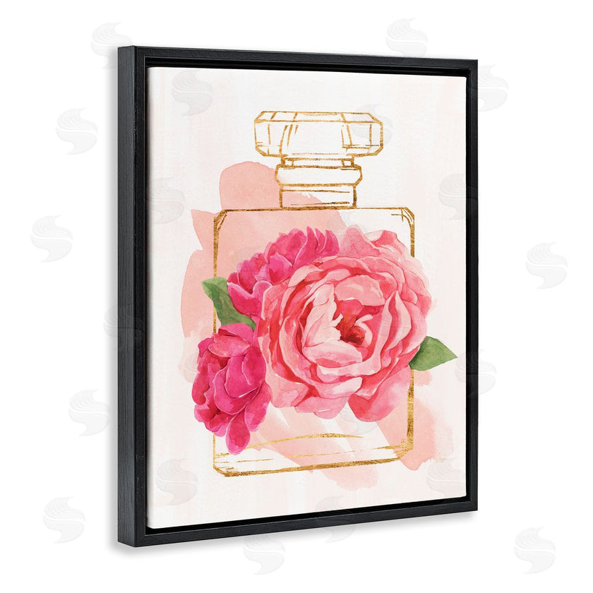 Annie Warren | Golden Perfume Bottle Glam Pink Floral Bloom