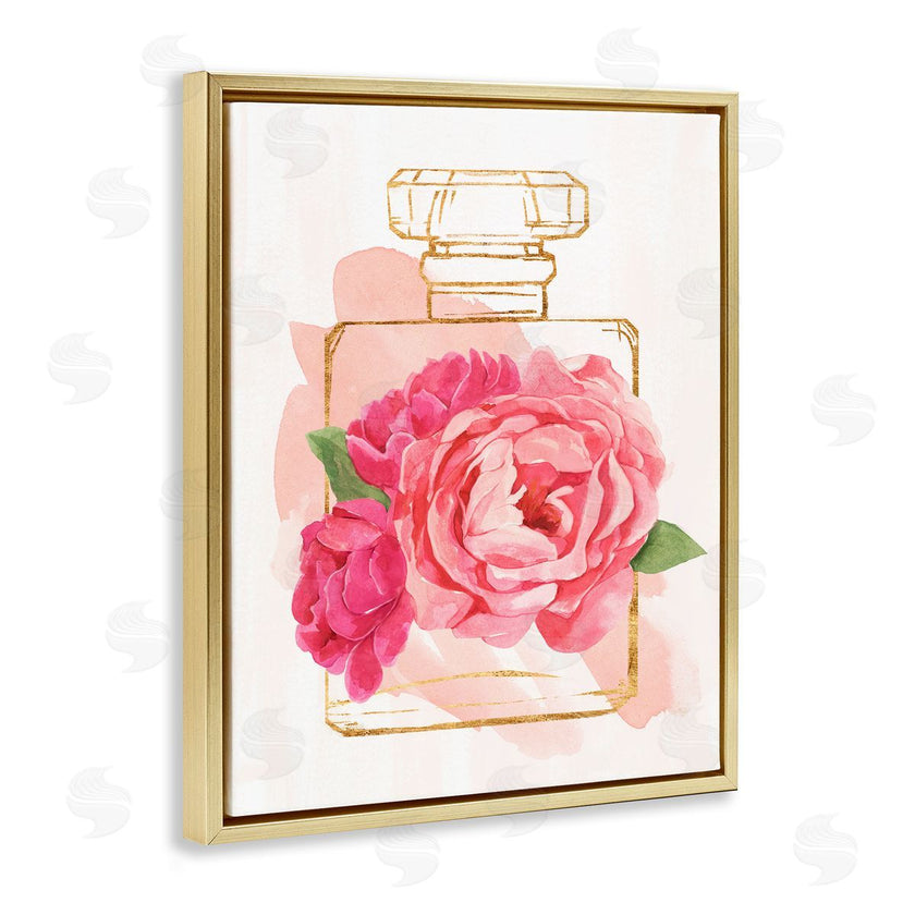 Annie Warren | Golden Perfume Bottle Glam Pink Floral Bloom