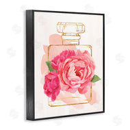 Annie Warren | Golden Perfume Bottle Glam Pink Floral Bloom