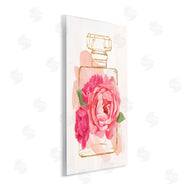 Annie Warren | Golden Perfume Bottle Glam Pink Floral Bloom