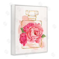 Annie Warren | Golden Perfume Bottle Glam Pink Floral Bloom