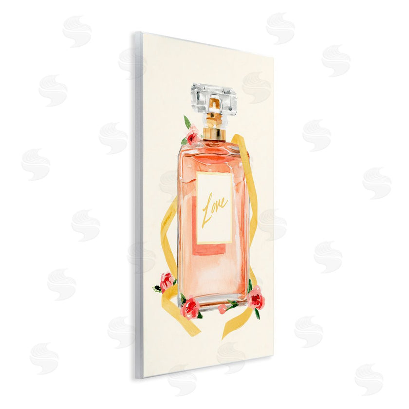 Annie Warren | Love Text over Pink Floral Perfume Bottle
