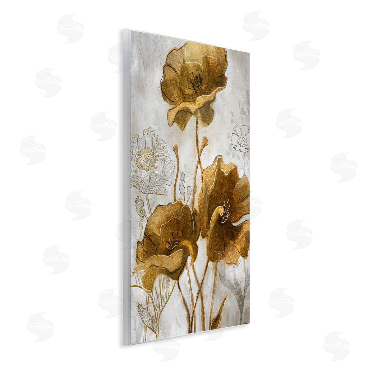 Studio W Silver and Gold Poppies Abstract Flower Field Wall Plaque Art