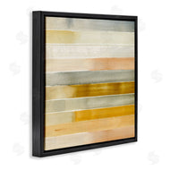 Annie Warren | Golden and Green Ombre Stripes Geometric Abstraction