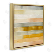 Annie Warren | Golden and Green Ombre Stripes Geometric Abstraction