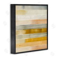 Annie Warren | Golden and Green Ombre Stripes Geometric Abstraction