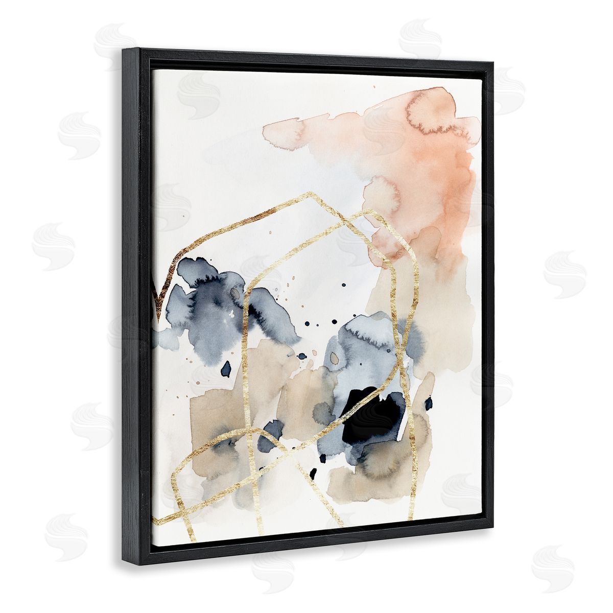 Victoria Barnes Abstracted Musical Beats Boho Inspired Design Black Floater Frame Canvas Art