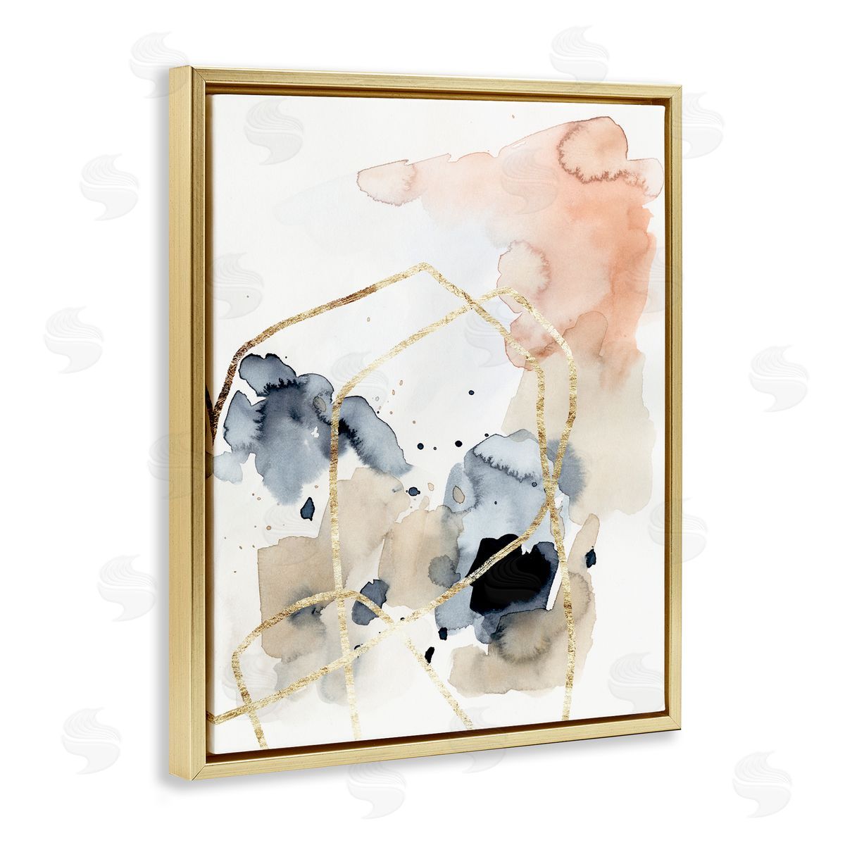 Victoria Barnes Abstracted Musical Beats Boho Inspired Design Gold Floater Frame Canvas Art