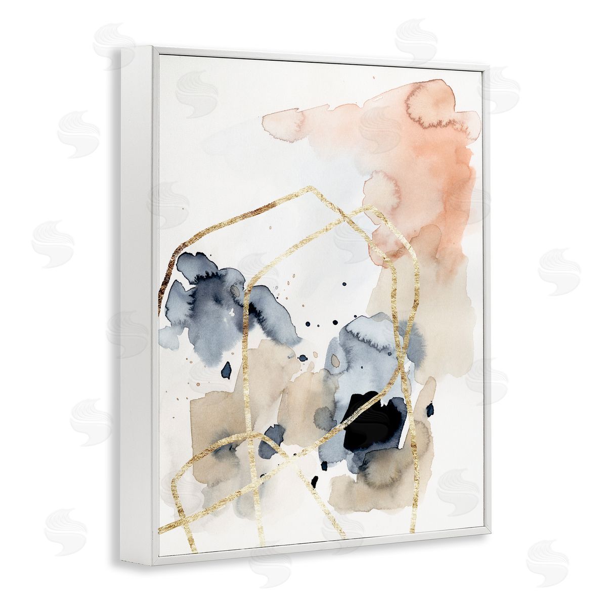 Victoria Barnes Abstracted Musical Beats Boho Inspired Design White Framed Giclee Wall Art