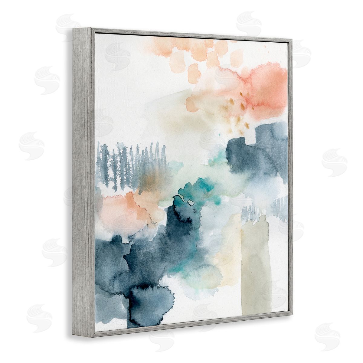 Victoria Barnes Spring Forest Veil Abstract Tree Landscape Gray Framed Giclee Wall Art