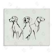 Grace Popp | Trio of Dogs Minimal Black Grey Pet Sketch