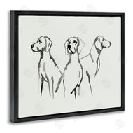 Grace Popp | Trio of Dogs Minimal Black Grey Pet Sketch