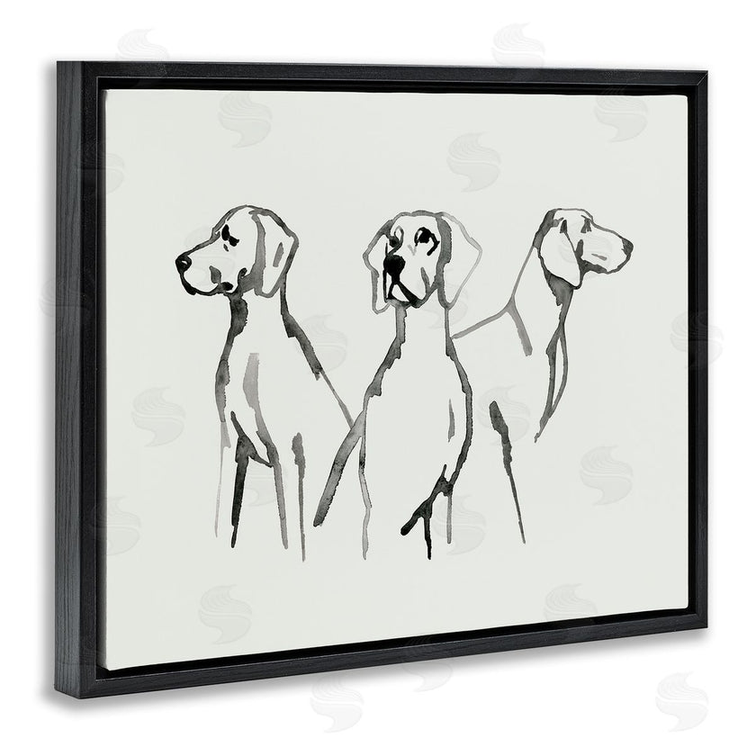 Grace Popp | Trio of Dogs Minimal Black Grey Pet Sketch